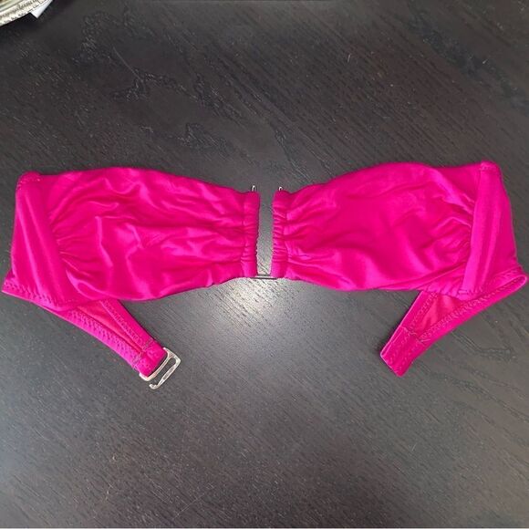 Mossimo Womens 2-Piece Bandeau Bra Tie Bikini Bottom Swimwear Pink Medium/Large - Picture 2 of 7